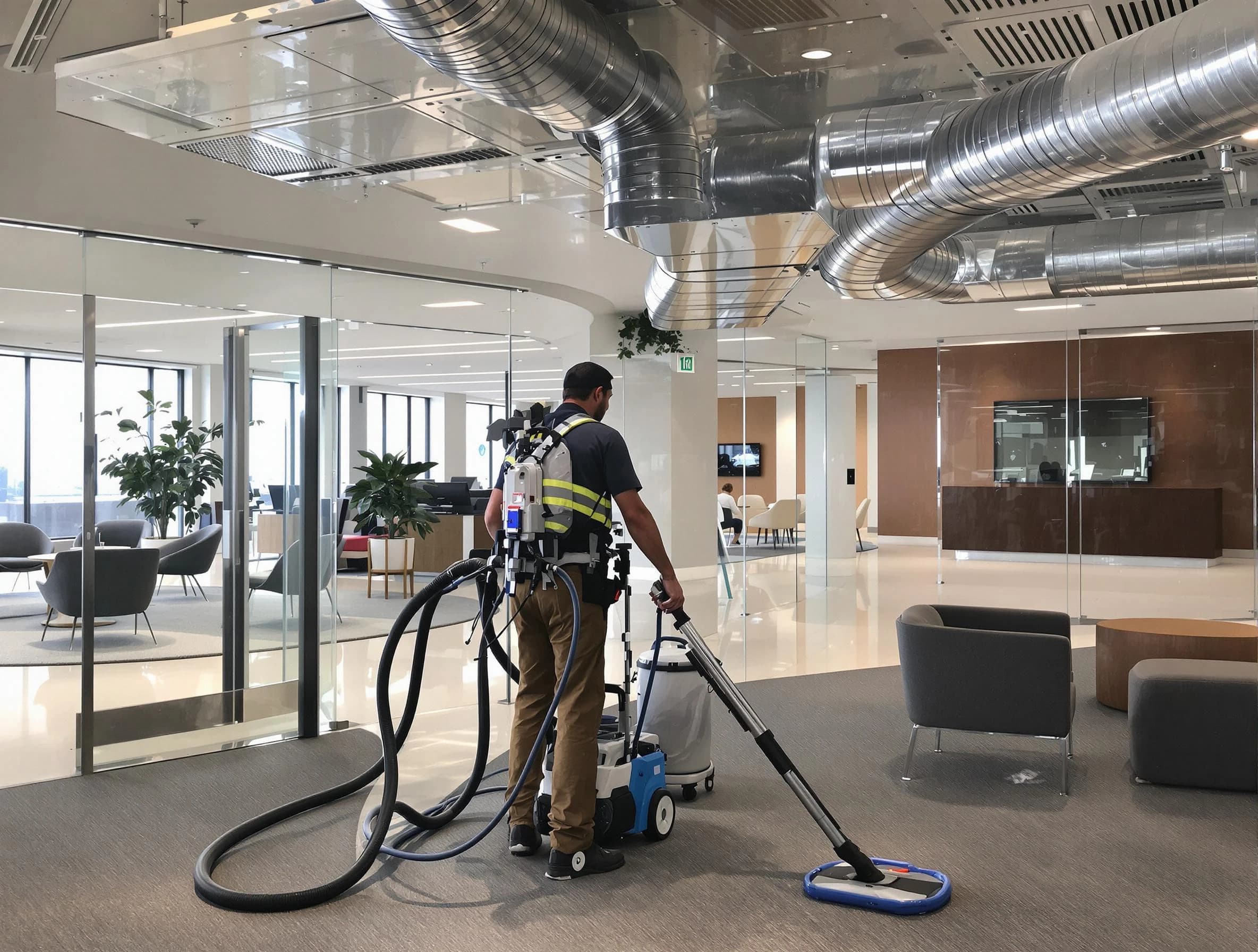 Commercial duct cleaning service by Blanchard Air Duct Cleaning in Blanchard