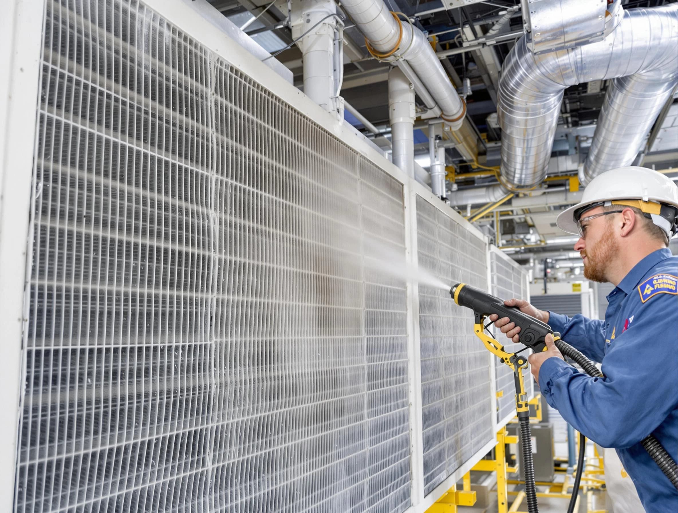 Professional commercial coil cleaning by Blanchard Air Duct Cleaning in Blanchard