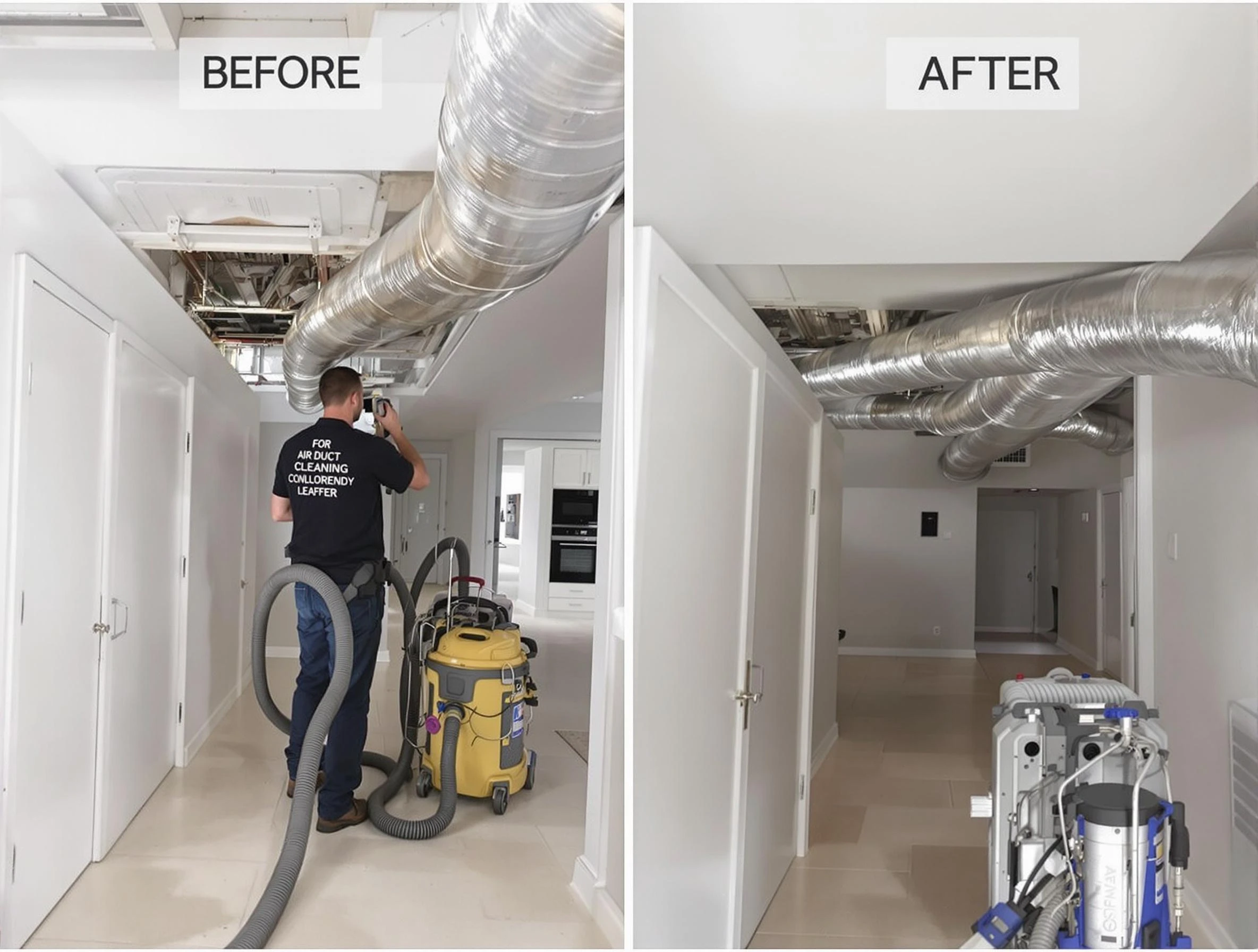 Blanchard Air Duct Cleaning professional performing thorough air duct cleaning in Blanchard