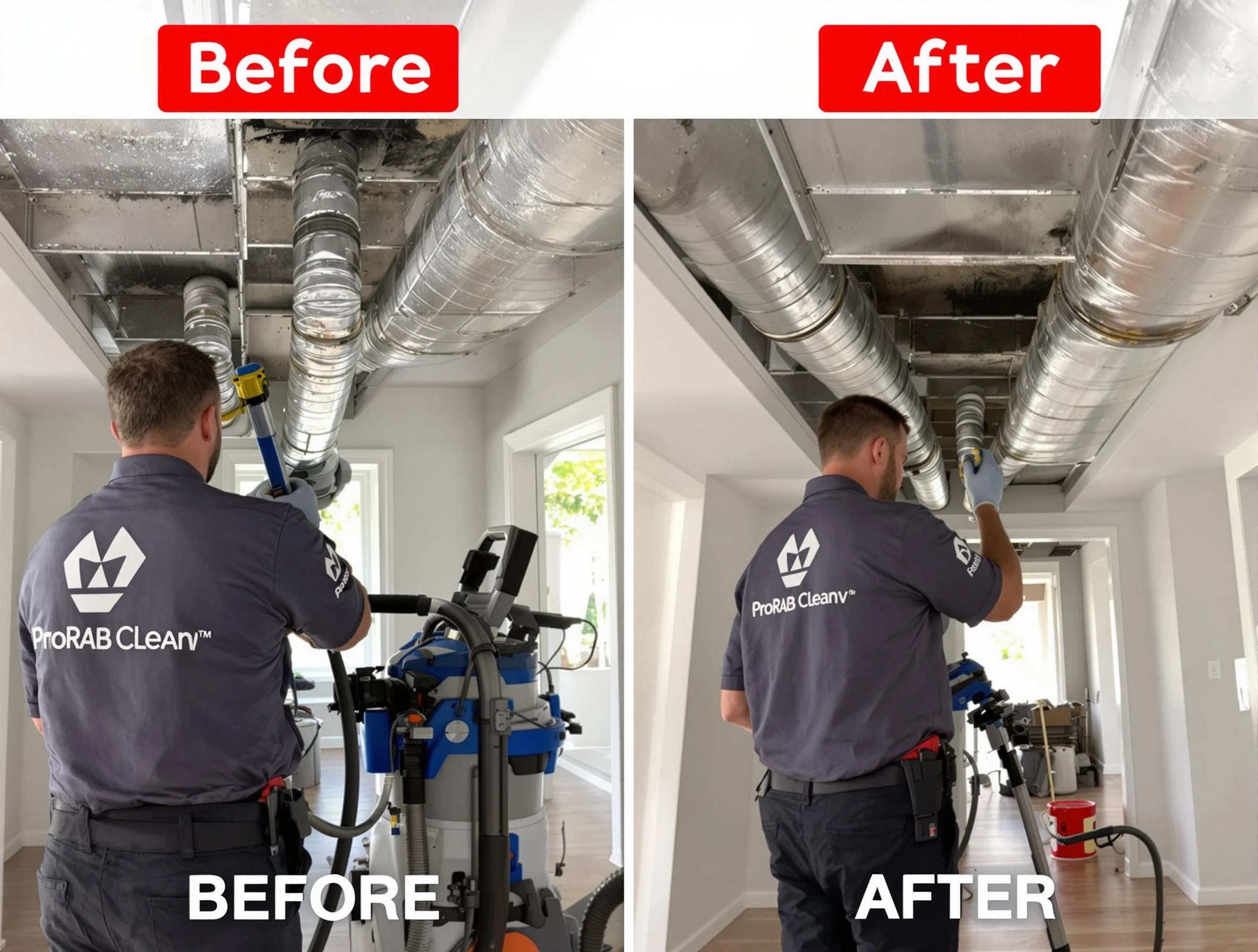 Blanchard Air Duct Cleaning expert performing thorough residential duct cleaning in a Blanchard home